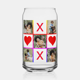 Photo Collage Tic Tac Toe Hugs Kisses Fathers Day  Can Glass