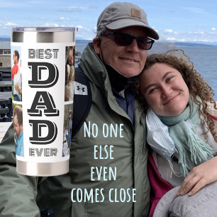 Photo Collage Typography Best Dad Ever Insulated Tumbler