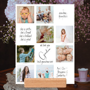 Photo Collage Typography Best Grandma Ever Print Holder