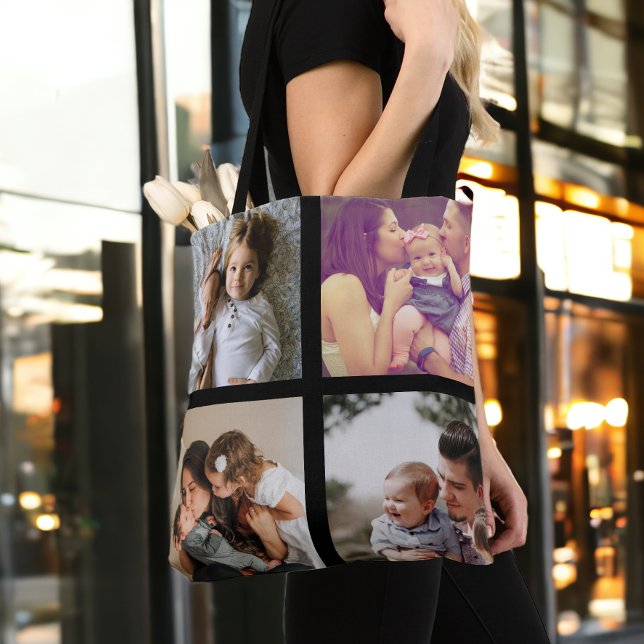 Photo Collage Unique Personalized 8 Photos Tote Bag (Photo Collage Unique Personalized 8 Photos Tote Bag from Ricaso. Make your own photo gift ideas)