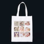 Photo Collage Unique Personalized 9 Photo Grocery Bag<br><div class="desc">Photo Collage Unique Personalized 9 Photo tote bag from Ricaso - two sided</div>