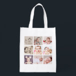 Photo Collage Unique Personalized 9 Photo Grocery Bag<br><div class="desc">Photo Collage Unique Personalized 9 Photo tote bag from Ricaso - two sided</div>