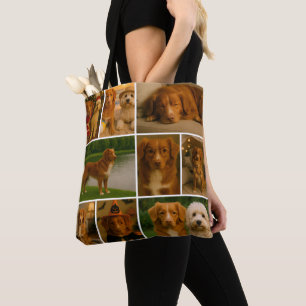 Photo Collage Unique Personalized 9 Photo Tote Bag