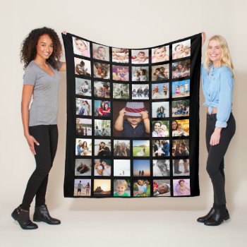 Photo Collage  Unique Personalized Diy Custom Fleece Blanket by Ricaso at Zazzle