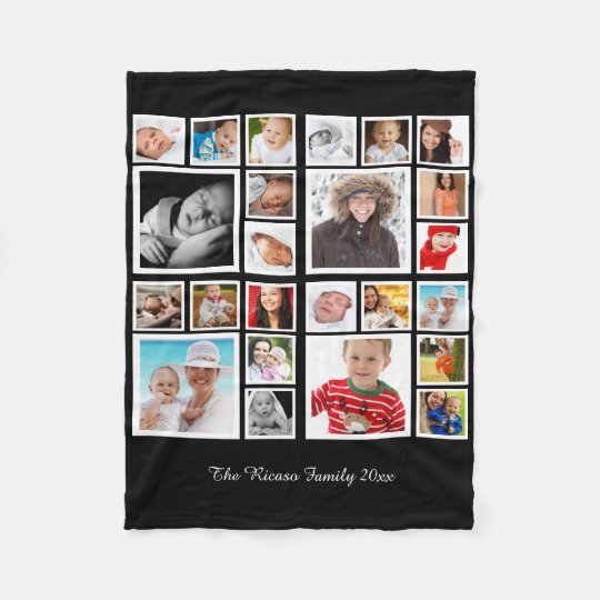 Photo Collage Unique Personalized DIY Custom Fleece Blanket