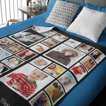 Photo Collage  Unique Personalized Diy Custom Fleece Blanket by Ricaso_Designs at Zazzle