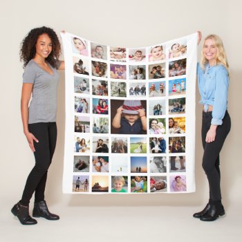 Photo Collage  Unique Personalized Diy Custom Fleece Blanket by Ricaso at Zazzle