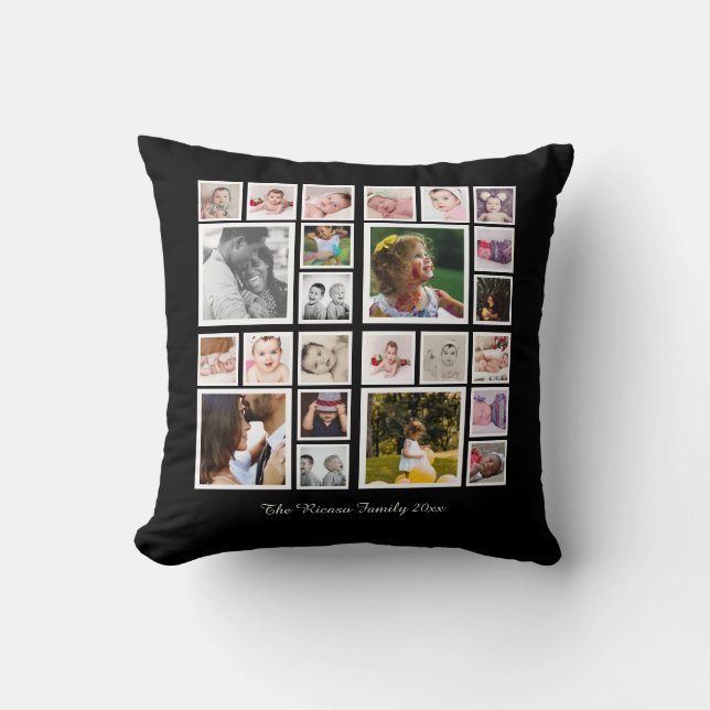 Photo Collage Unique Personalized DIY Custom Throw Pillow (Front)