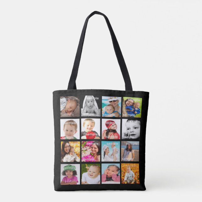 Photo Collage  Unique Personalized Tote Bag (Back)