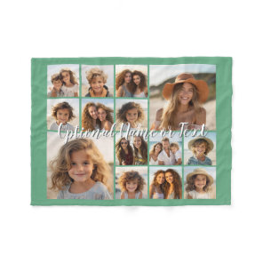 Photo Collage Up to 14 photos CAN EDIT COLOR Fleece Blanket