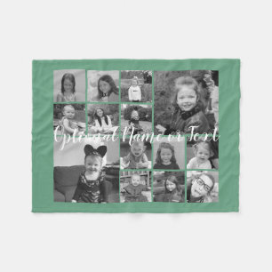 Photo Collage Up to 14 photos CAN EDIT COLOR Fleece Blanket