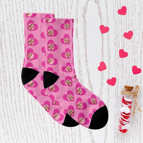 Photo Collage Valentines Day Heart Socks