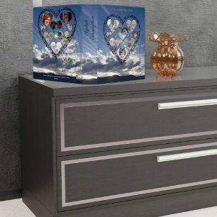 Photo Collage Vintage Heart on Clouds Two Sided 3 Ring Binder