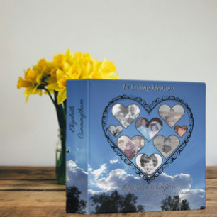 Photo Collage Vintage Heart on Clouds Two Sided 3 Ring Binder