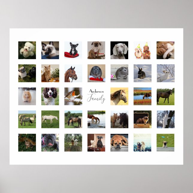 PHOTO COLLAGE WALL ART -34 Square Photos Instagram (Front)