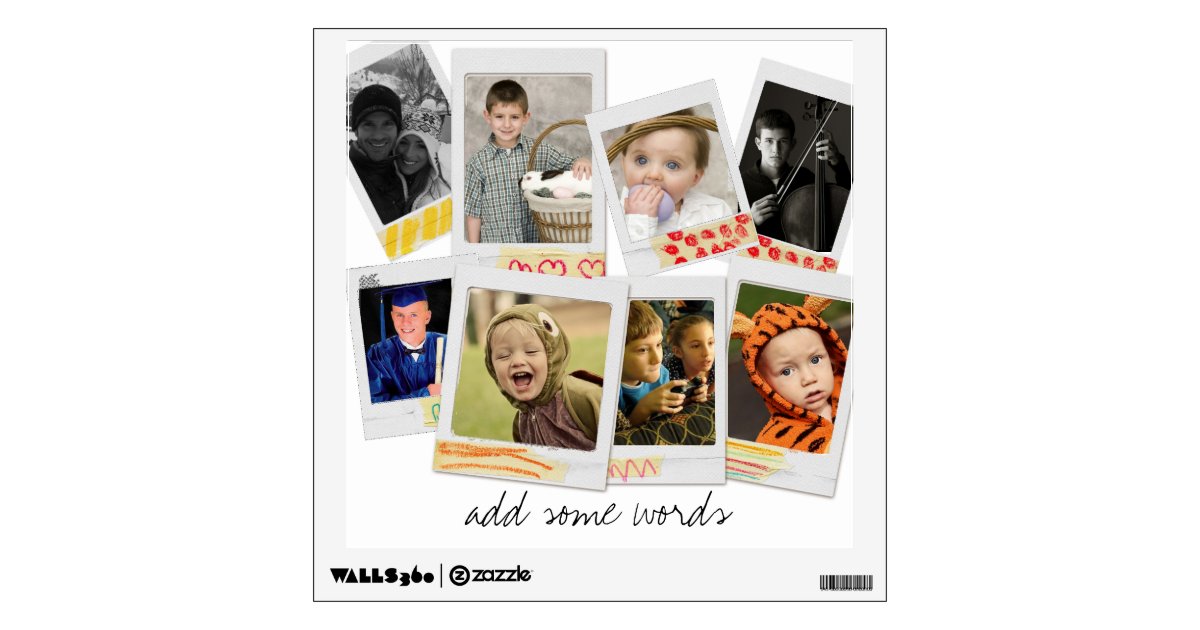 photo collage wall decal Zazzle