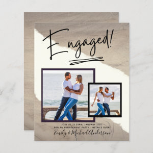 PHOTO COLLAGE We Are Engaged Announcement Invite
