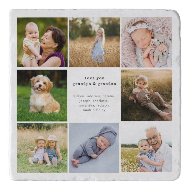 photo collage we love grandpa & grandma | trivet (Front)