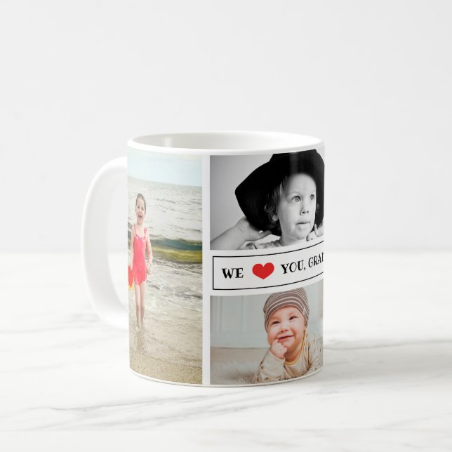 Photo Collage We Love You Grandpa Coffee Mug (Front Left)