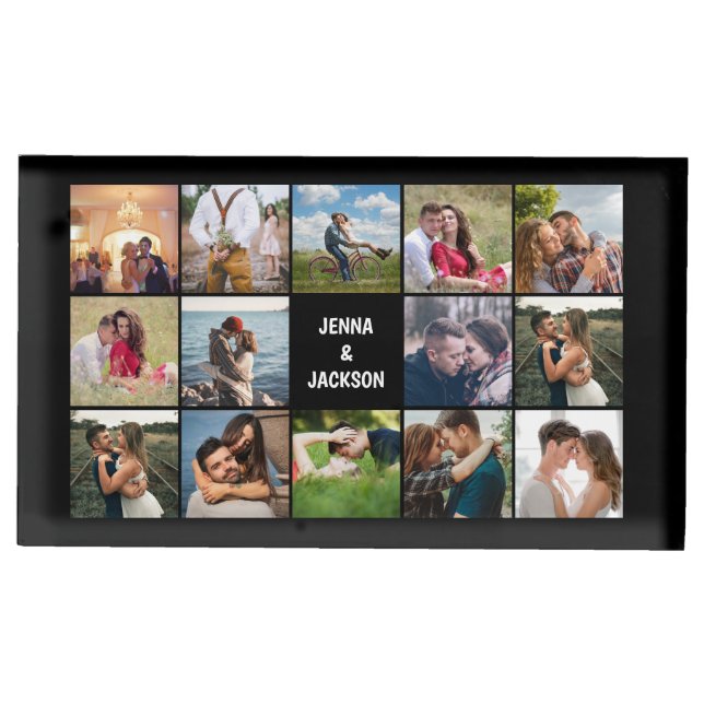 Photo Collage Wedding Custom  Place Card Holder (Front)
