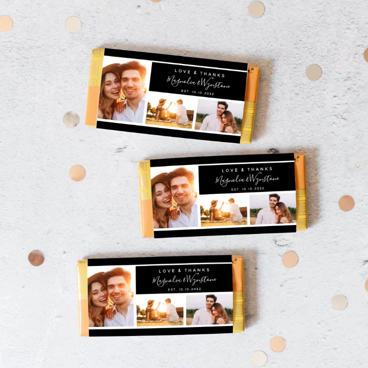 Photo Collage Wedding Favor Candy Bar Wrapper | Zazzle