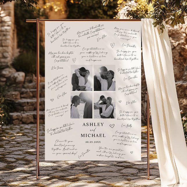 Photo Collage Wedding Guest Signature Sign (Creator Uploaded)