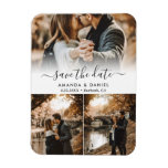 Photo Collage Wedding Save The Date Magnet at Zazzle