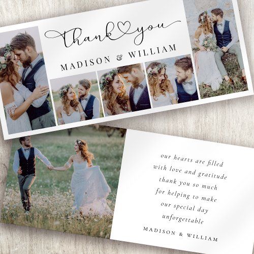 Photo Collage Wedding Thank You Announcement