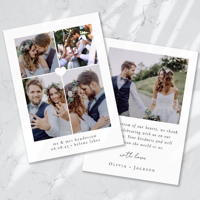 Photo Collage Wedding Thank You Card (Creator Uploaded)