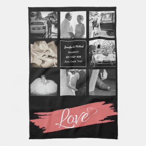 PHOTO COLLAGE Wedding Vow Renewal Anniversary Love Kitchen Towel
