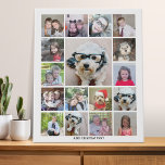 Photo Collage with 17 Photos - can edit color Faux Canvas Print<br><div class="desc">Photo montage -- Use your favorite photo or pictures to make a fun keepsake to share with friends. This modern grid is a unique and eye catching display of your photos. This is set up to be a free online photo collage maker for your instagram or other square photos.</div>