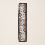 Photo Collage with 6 Photos Facing 2 Ways - Black Scarf<br><div class="desc">Photos facing out on the table runner so both sides can see the photos. Photos repeat 4 times on this custom scarf. Add your favorite pics to this fun template. You can use square photos or any photos for this grid.</div>