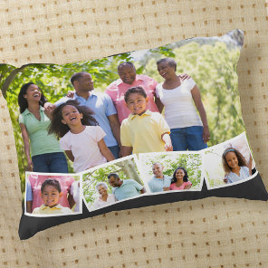 Photo Collage with Custom Family Name Year & Event Accent Pillow