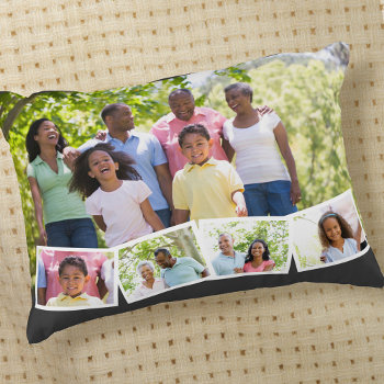 Photo Collage With Custom Family Name Year & Event Accent Pillow by darlingandmay at Zazzle