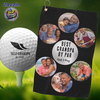Photo Collage with Custom Text Golf Towel