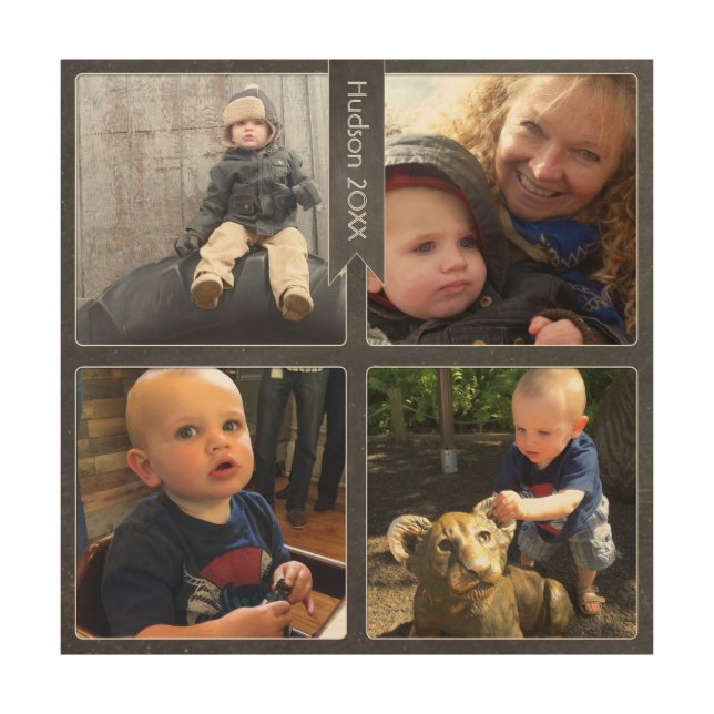 Photo Collage Wood Home Decor (Front)