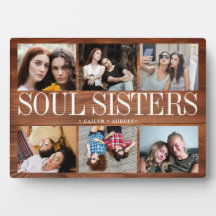 Photo Collage Wooden Texture Soul Sisters