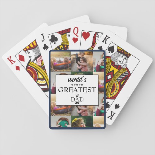  Photo Collage Worlds Greatest Dad Playing Cards