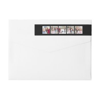 Photo Collage | Wraparound Return Address Label by PinkMoonPaperie at Zazzle