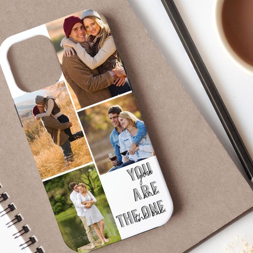 Photo Collage You are The One Romantic Quote White iPhone 12 Pro Max Case