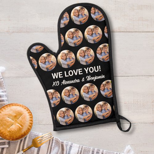 Photo Collage Your Text Grill Chef Baker Custom Oven Mitt