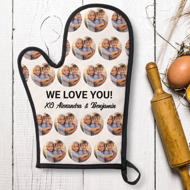 Photo Collage Your Text, Grill, Chef, Baker Custom Oven Mitt (Creator Uploaded)