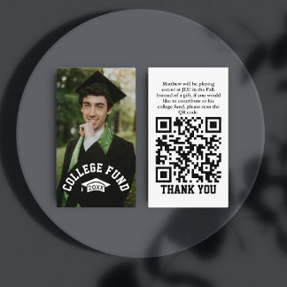Photo College Fund QR Code Graduation Insert