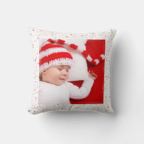 Photo Color-Matching Falling Snow &amp; Stars Pattern Throw Pillow