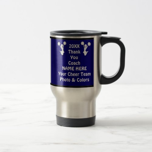 Photo Color Personalized Cheer Gifts for Coaches Travel Mug