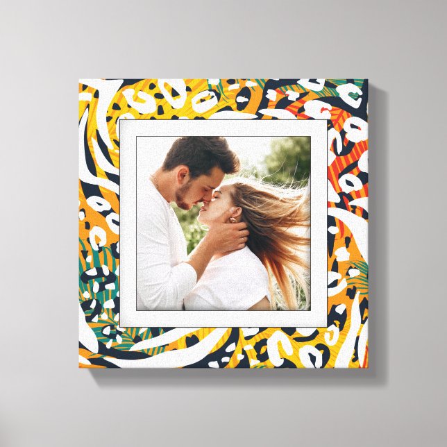 Photo Colorful Animal Pattern Canvas Print (Front)