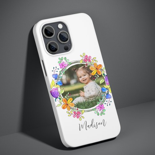 Photo Colorful Floral Simple Modern Personalized Case_Mate iPhone 14 Plus Case