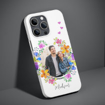 Photo Colorful Floral Simple Modern Personalized Case-Mate iPhone 14 Pro Case