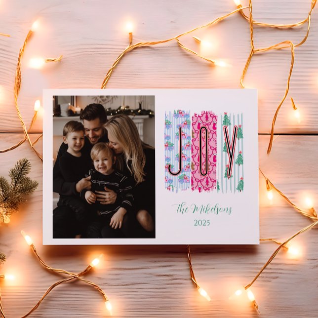 Photo Colorful Joy Christmas Holiday Card (Creator Uploaded)