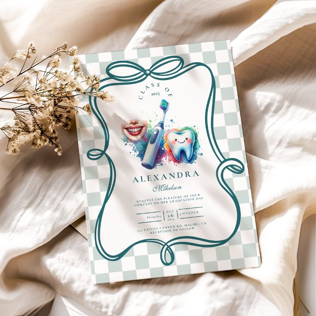 Photo Colorful Watercolor Dentist Graduation  Invitation (Creator Uploaded)